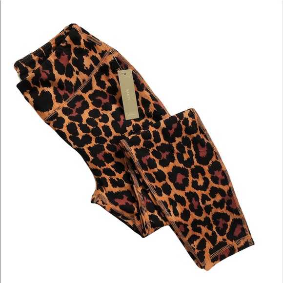 New J. CREW Weekend High-Rise Leopard Legging 7/8 Brown Orange Black AS045 Sz S - Picture 12 of 13